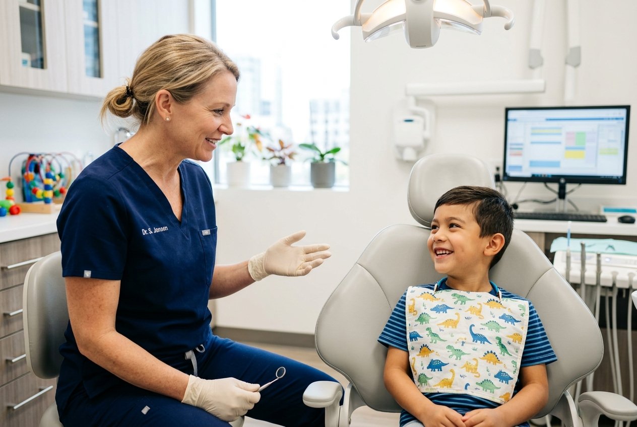Friendly pediatric checkup at Dedicated Dentistry Clinic Hadapsar
